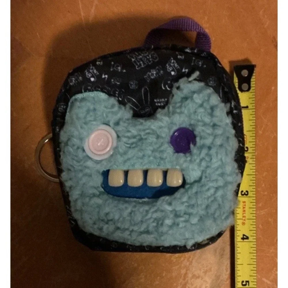 Fuggler Monster Mini Backpack Black Purple Blue with Handle & Zipper Closure
